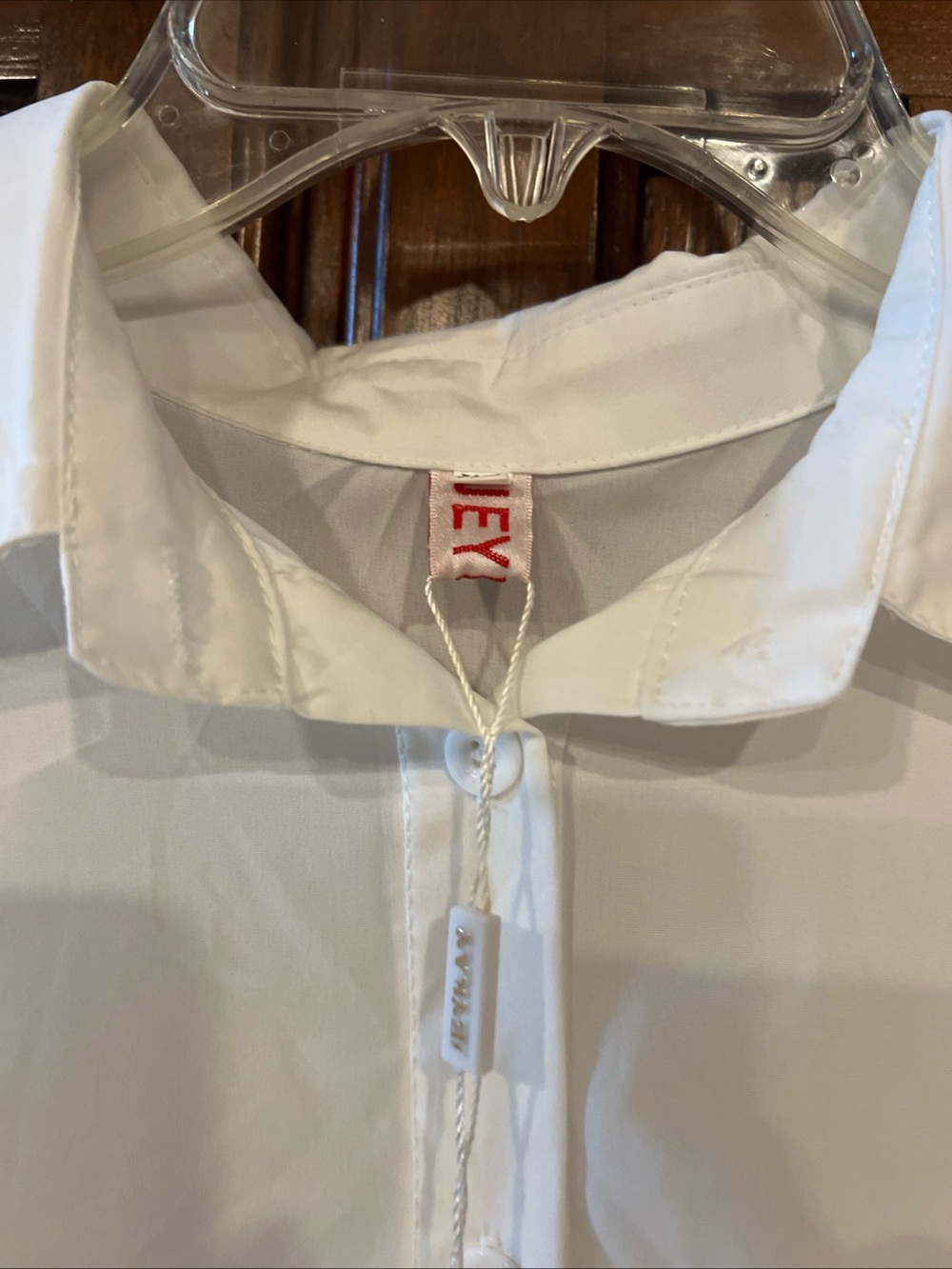 Jeykay White Ruffle High Low Blouse Shirt NWT Women's Size XL Long Sleeve Tunic - Picture 4 of 9